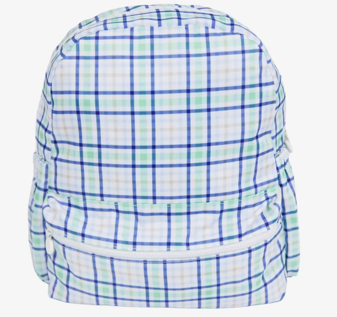 Navy/Green Plaid Nylon Backpack